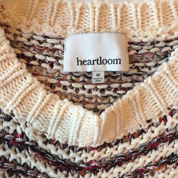 NWOT Cozy Metallic Stripe Heartloom Sweater - Picture 6 of 8